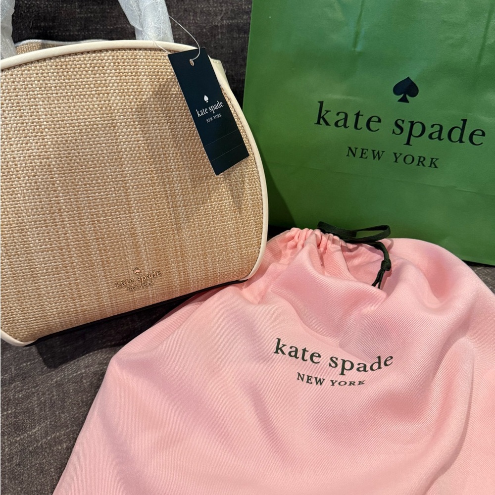 Kate Spade Rose 3d Natural and White Handbag with spade flower Wallet - Picture 5 of 13